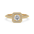 Knife Edge Ring With Halo Style