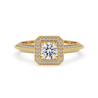 Knife Edge Ring With Halo Style