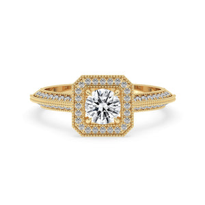 Knife Edge Ring With Halo Style