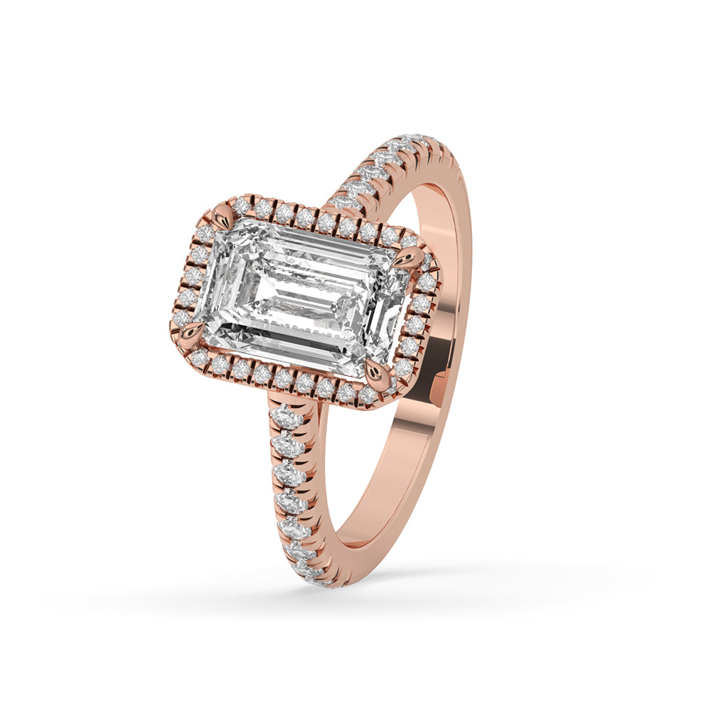 Emerald Halo Engagement Ring