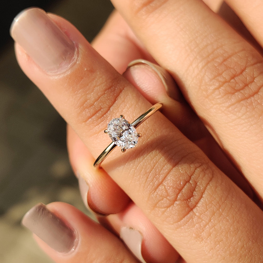 Yellow Gold Oval Diamond Engagement Ring