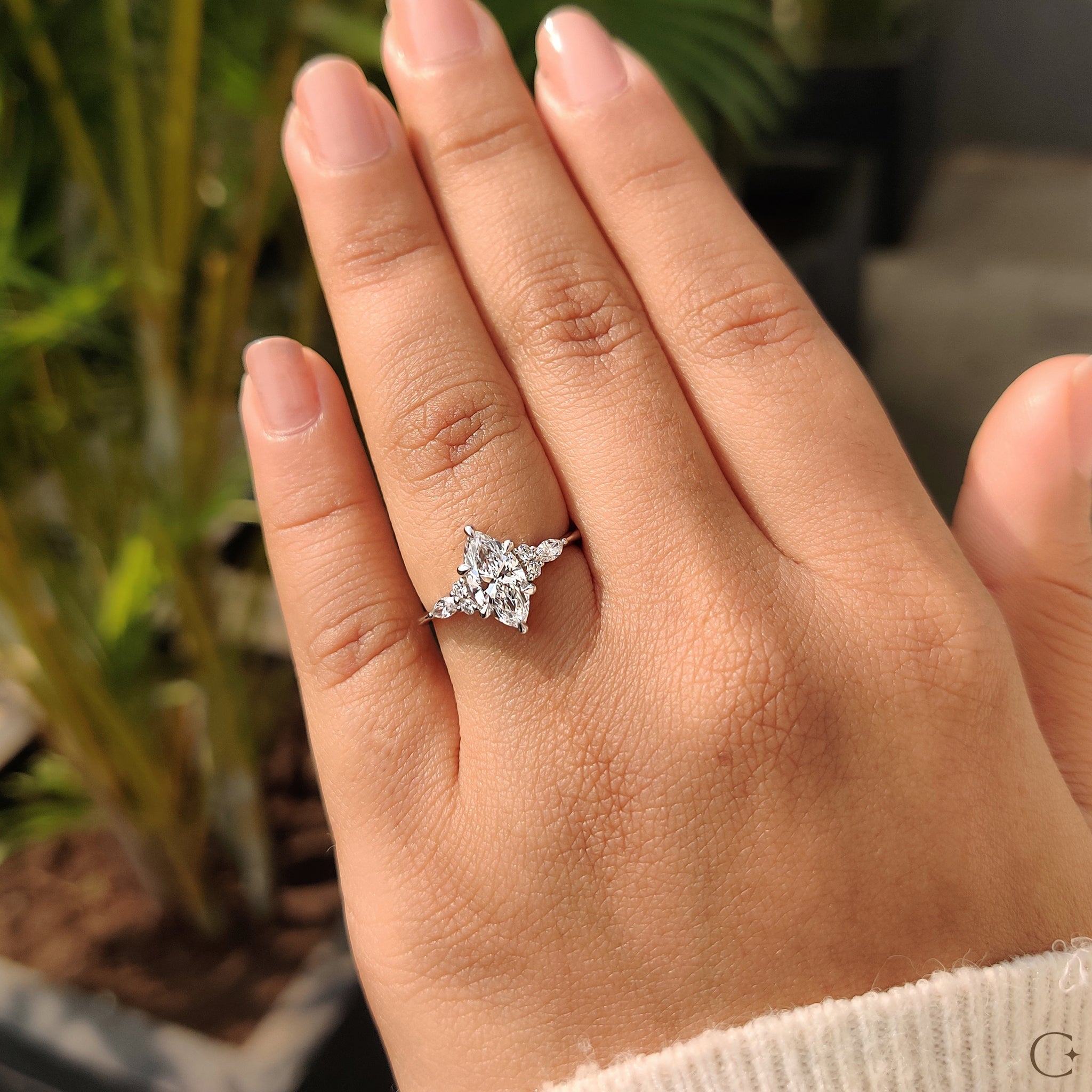 Lab Grown Marquise Diamond Ring In Muse Setting