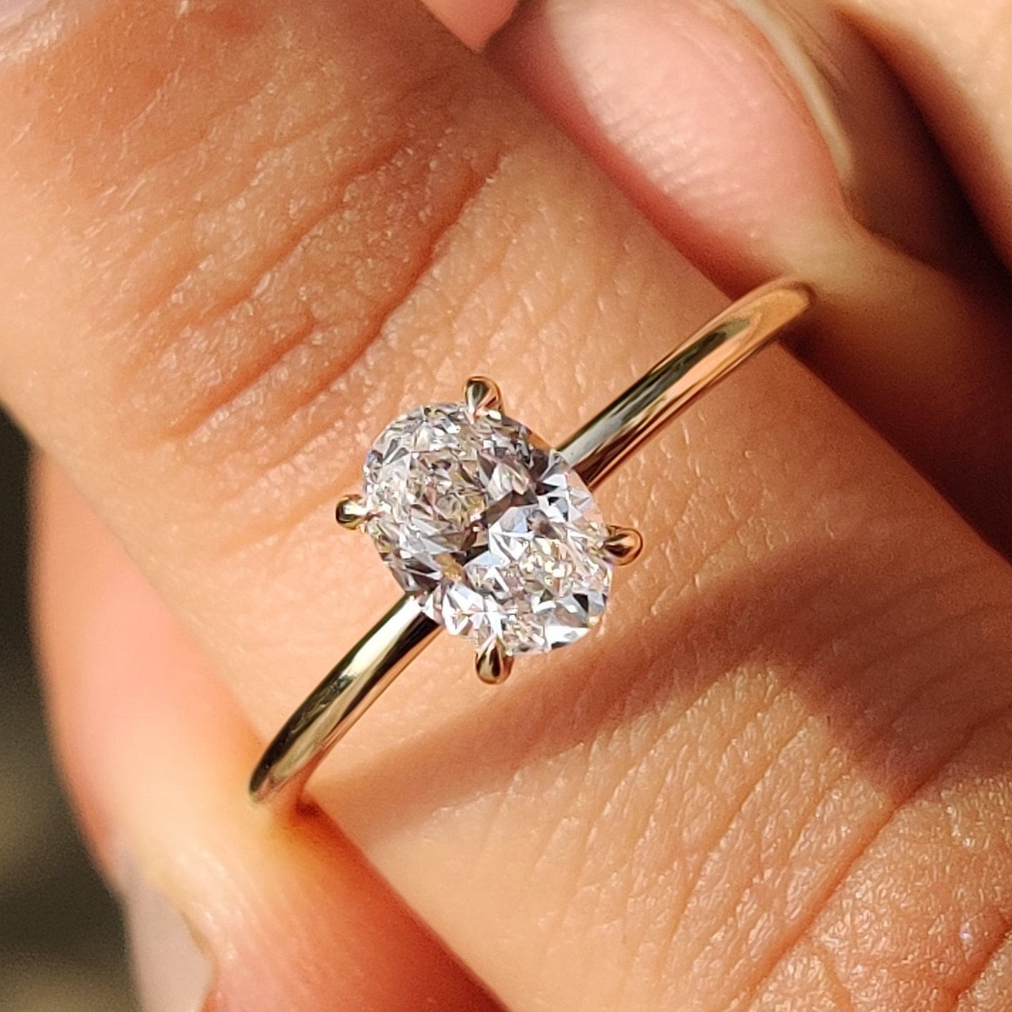 Oval Solitaire Engagement Ring with a Classic Style Main image