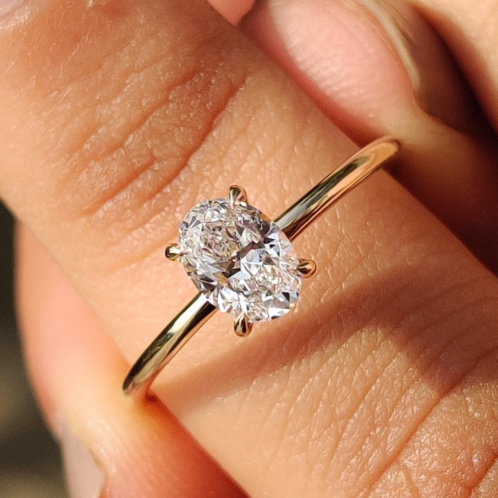 Oval Solitaire Engagement Ring with a Classic Style