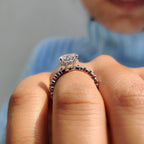 Floating Bubble Prong Round Cut Engagement Ring