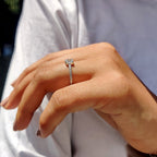 Emerald Pave Ring With Secure Four Prong Setting