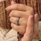 Chevron wedding band With Round Cut Pave Style