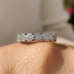 Round Diamond Wedding Band With Halo Style