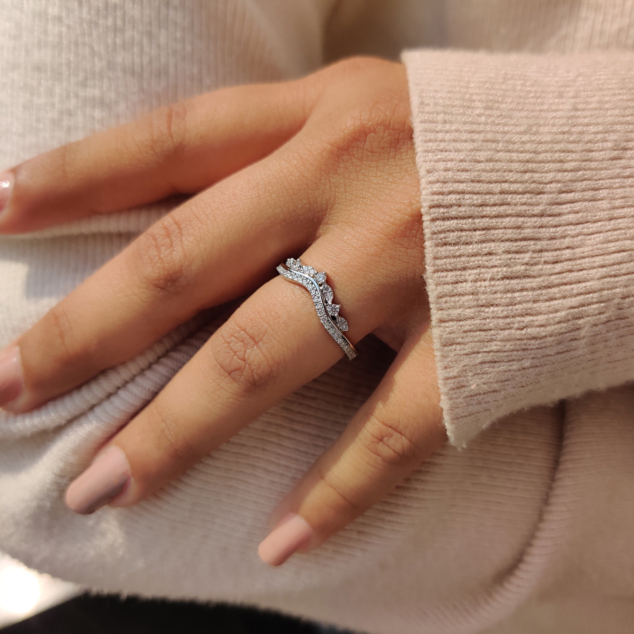 Tiara Wedding Band - Round Cut Diamonds