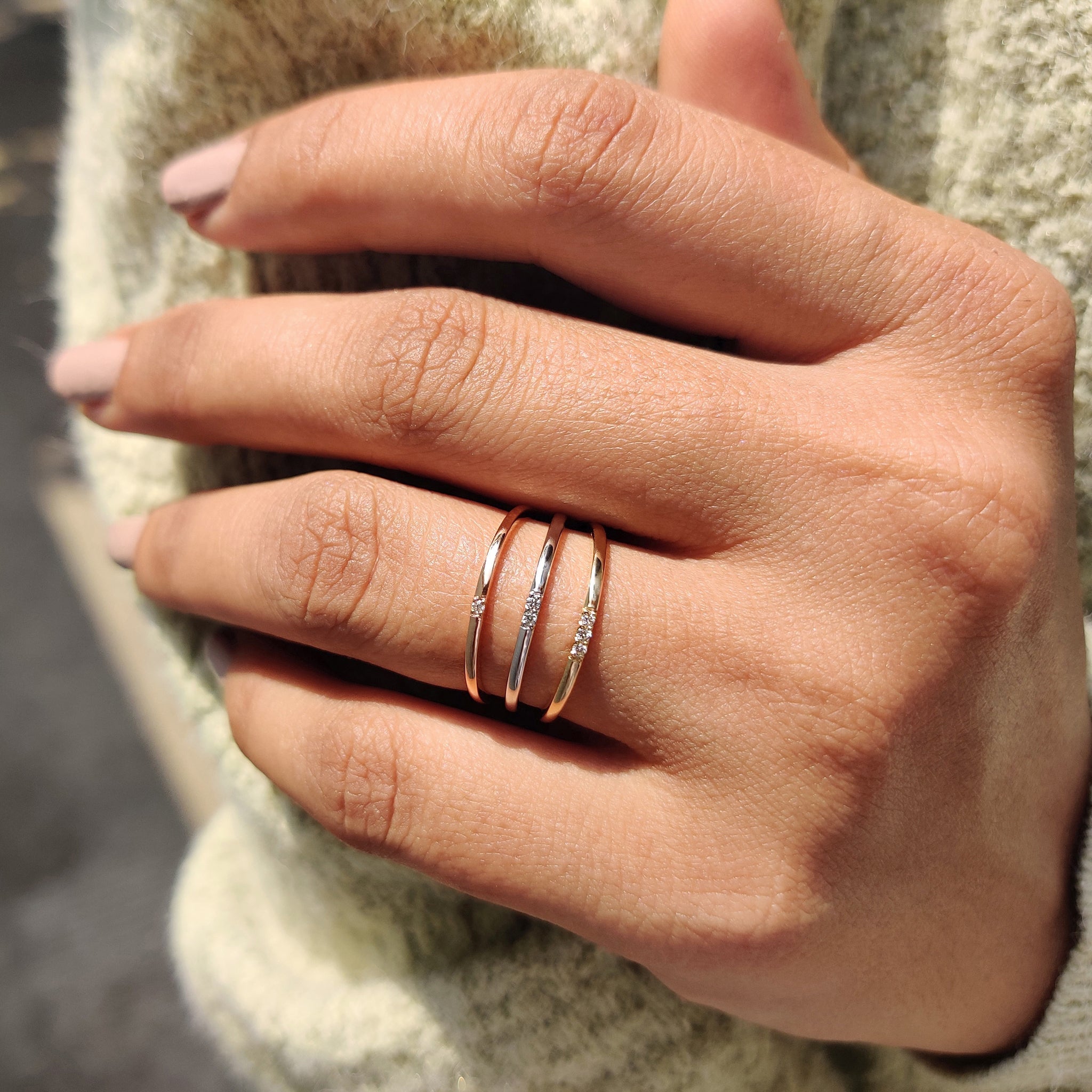 Comfort Fit Wedding Band - Three Tones