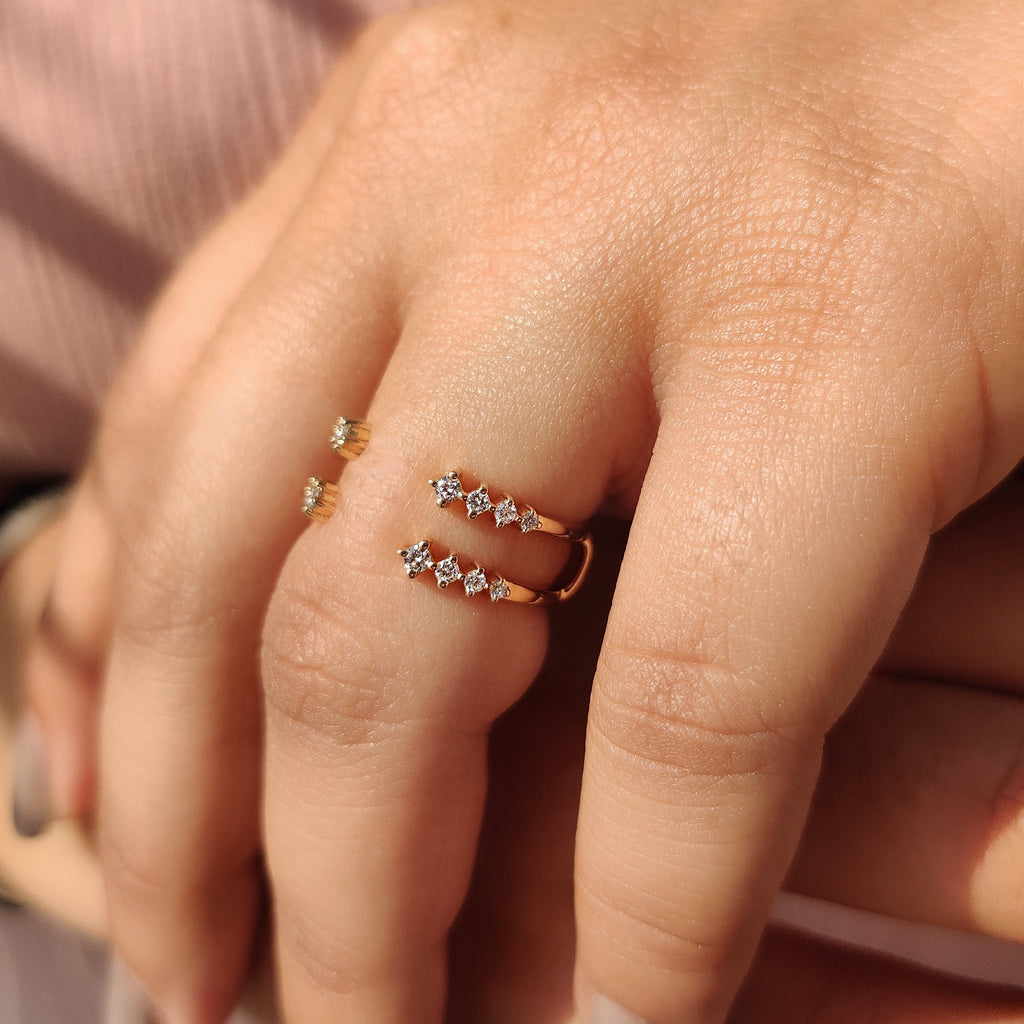 Open Gap Round Diamond Ring Enhancer Band
