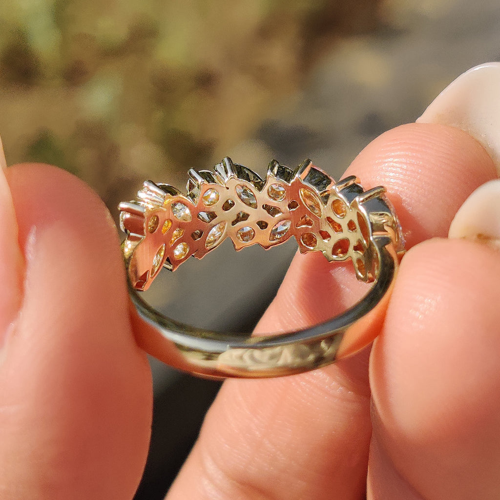 Half Eternity Marquise and round wedding band