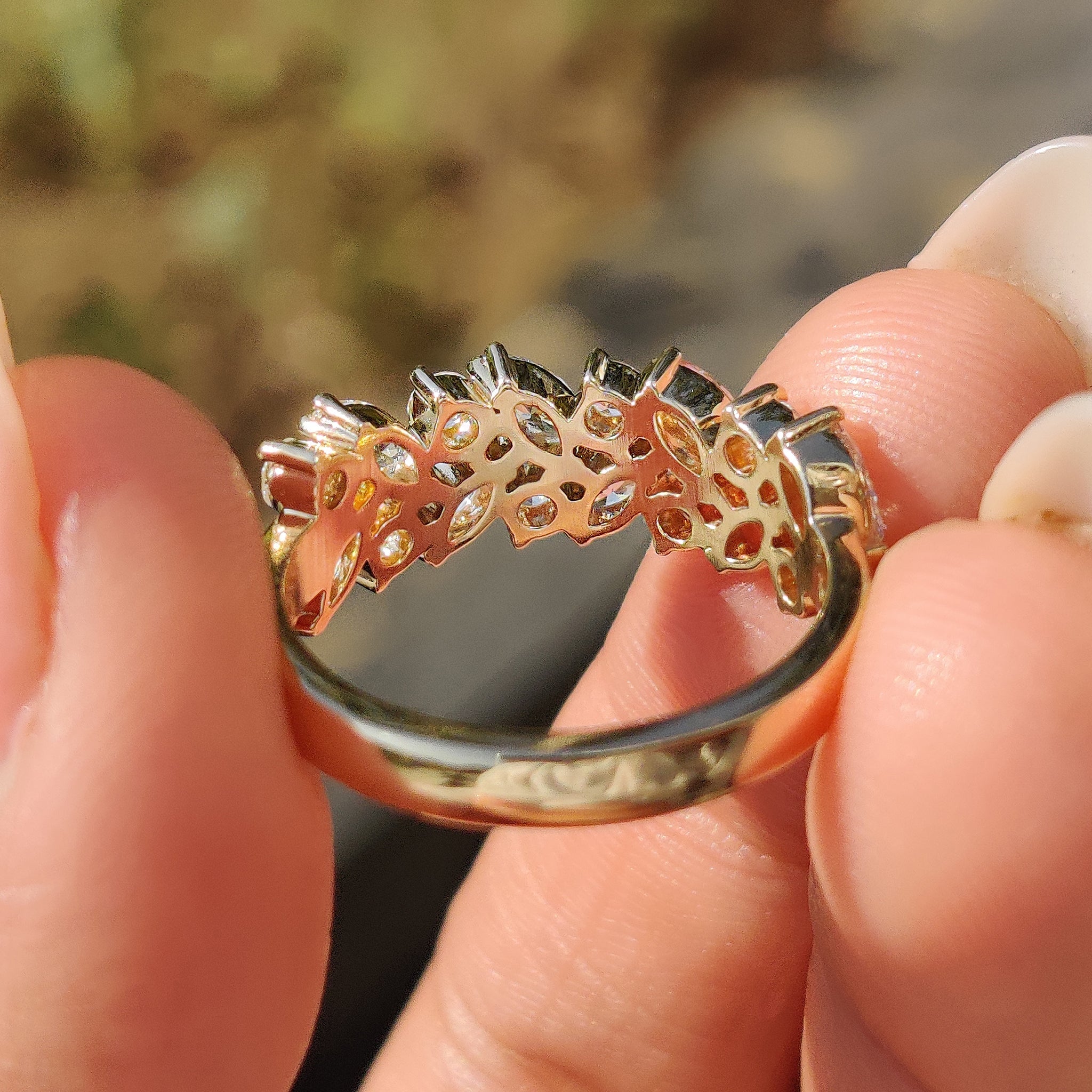 Half Eternity Marquise and round wedding band