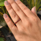 Red Diamond Wedding Band In Eternity Style