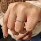Minimalist wedding band Featuring Round Cut