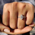 Marquise Engagement Ring In 3 Stone Setting