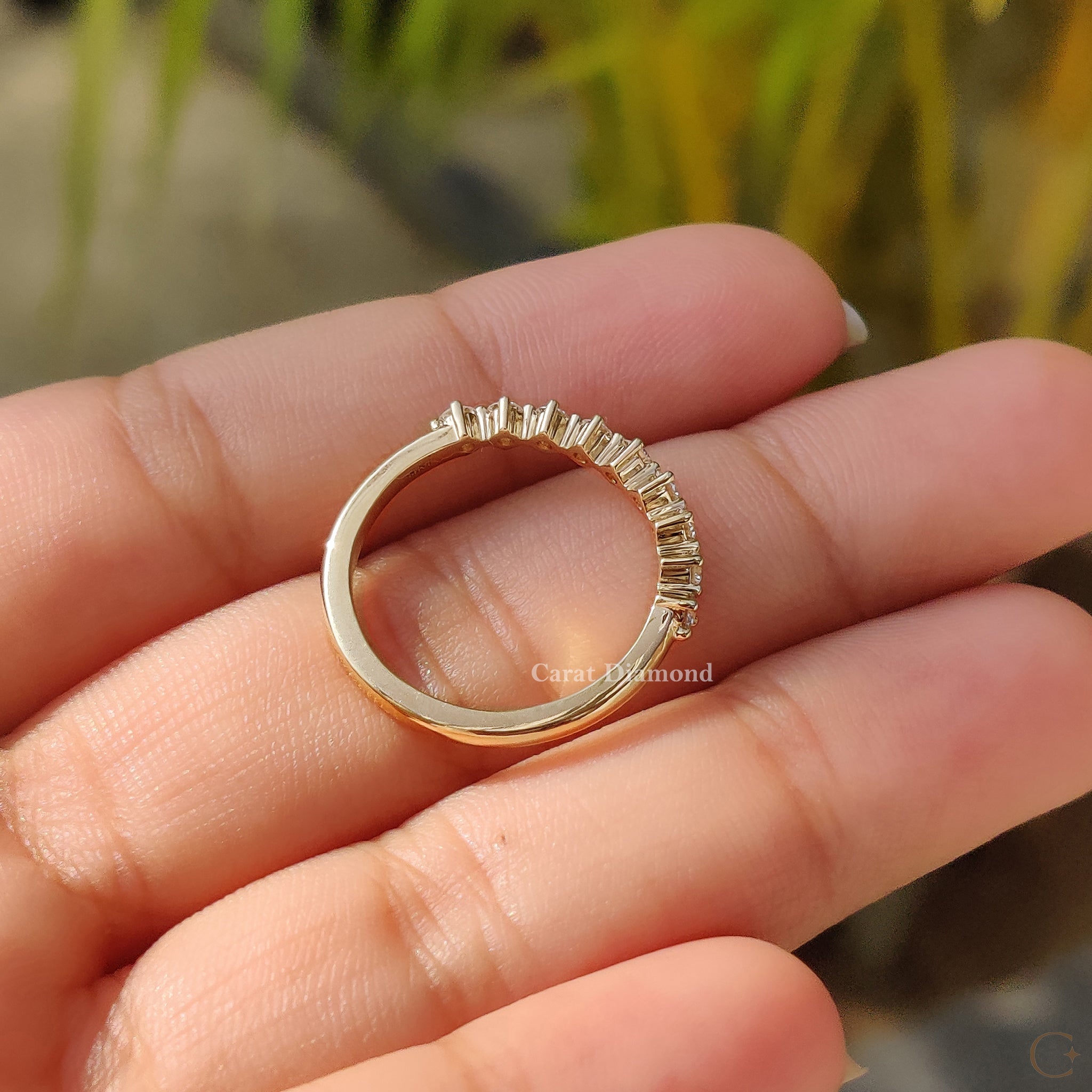 Minimalist Round Cut Lab Grown Diamond Band