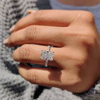 Radiant Cut Ring In Pave Setting