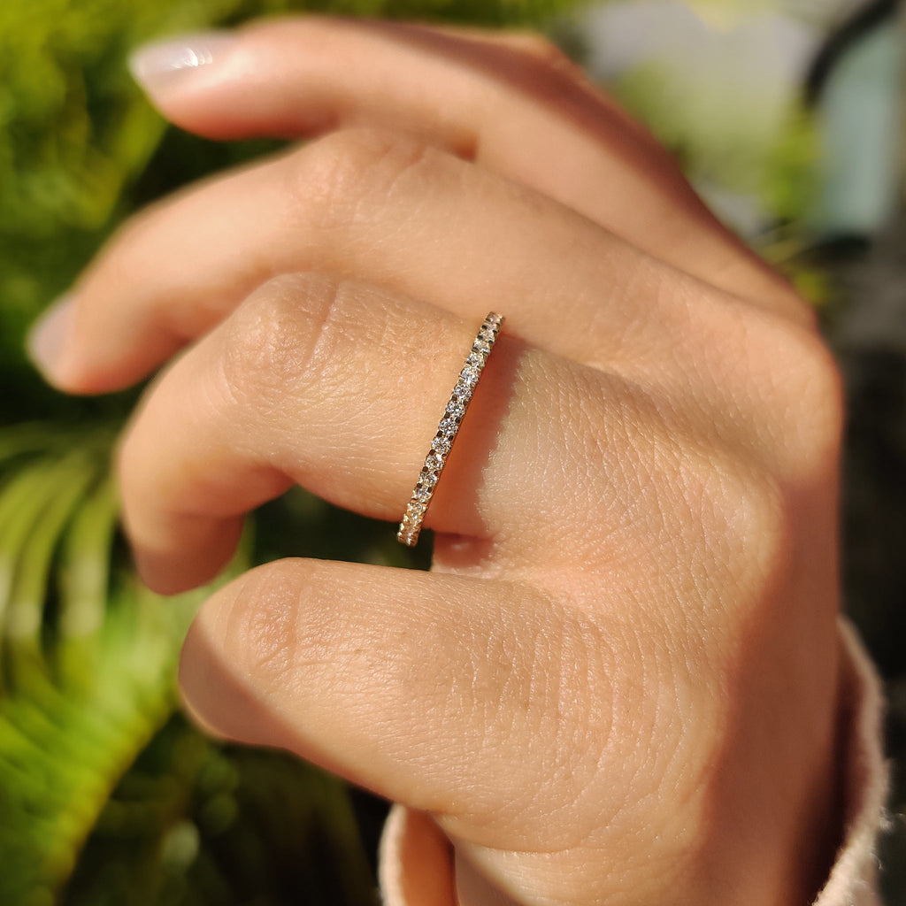Round Cut Full Eternity Wedding Band