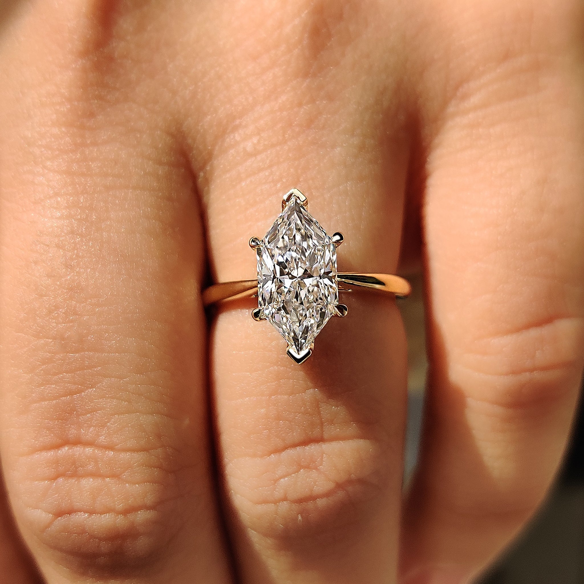Dutch Marquise Hidden Halo Diamond Ring