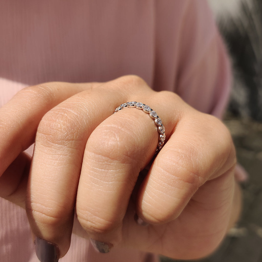 Round Diamond Rose Gold Eternity Band