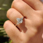 3 Stone Pear Cut Diamond Engagement Ring
