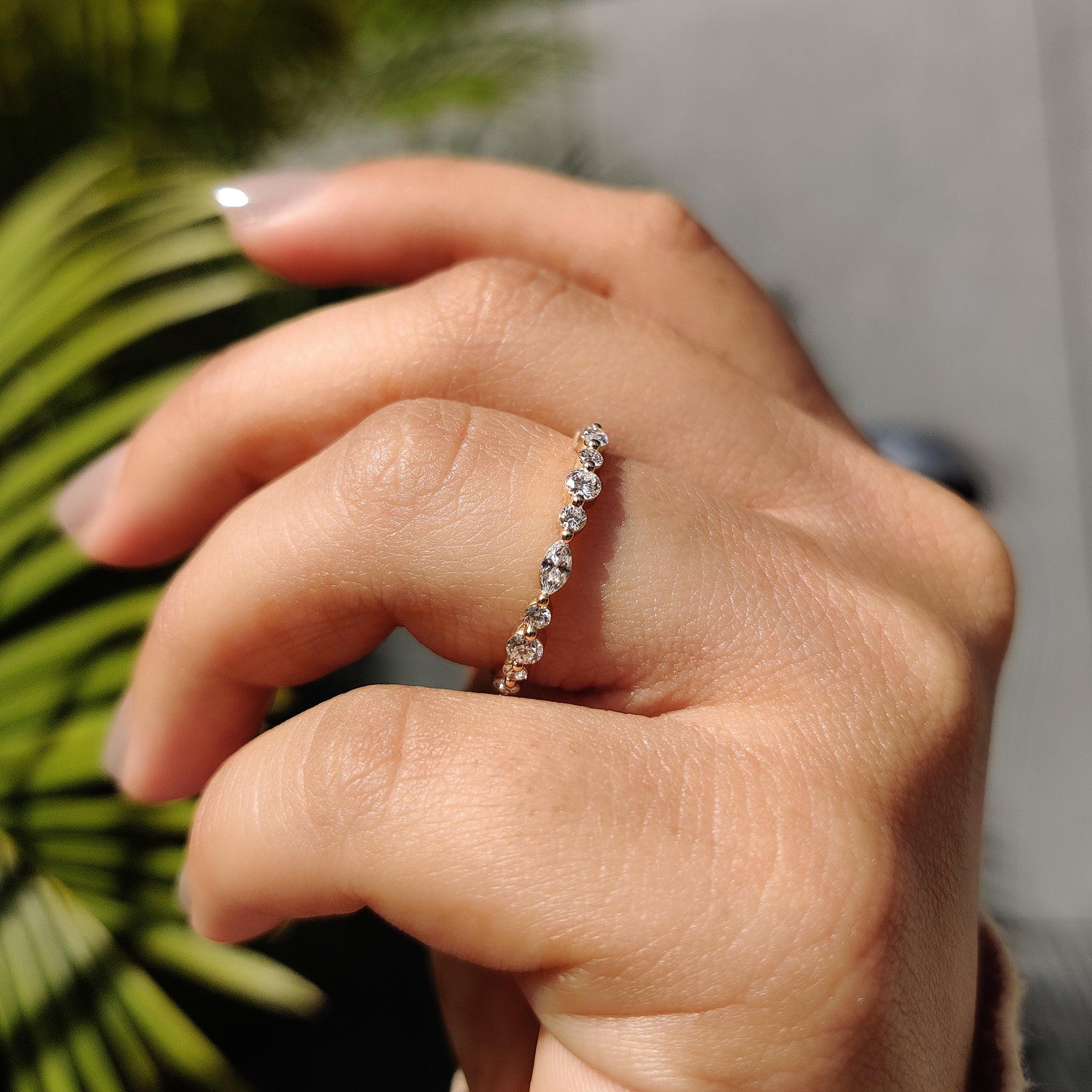Eternity Wedding Band - Marquise and Round Diamonds