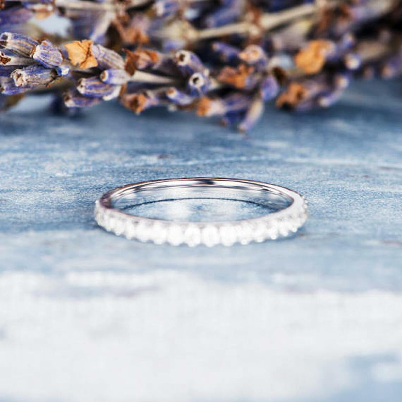 0.35 CTW Round Cut Full Eternity Moissanite Wedding Band