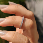 Half Eternity White Gold Diamond Band With Round Cut
