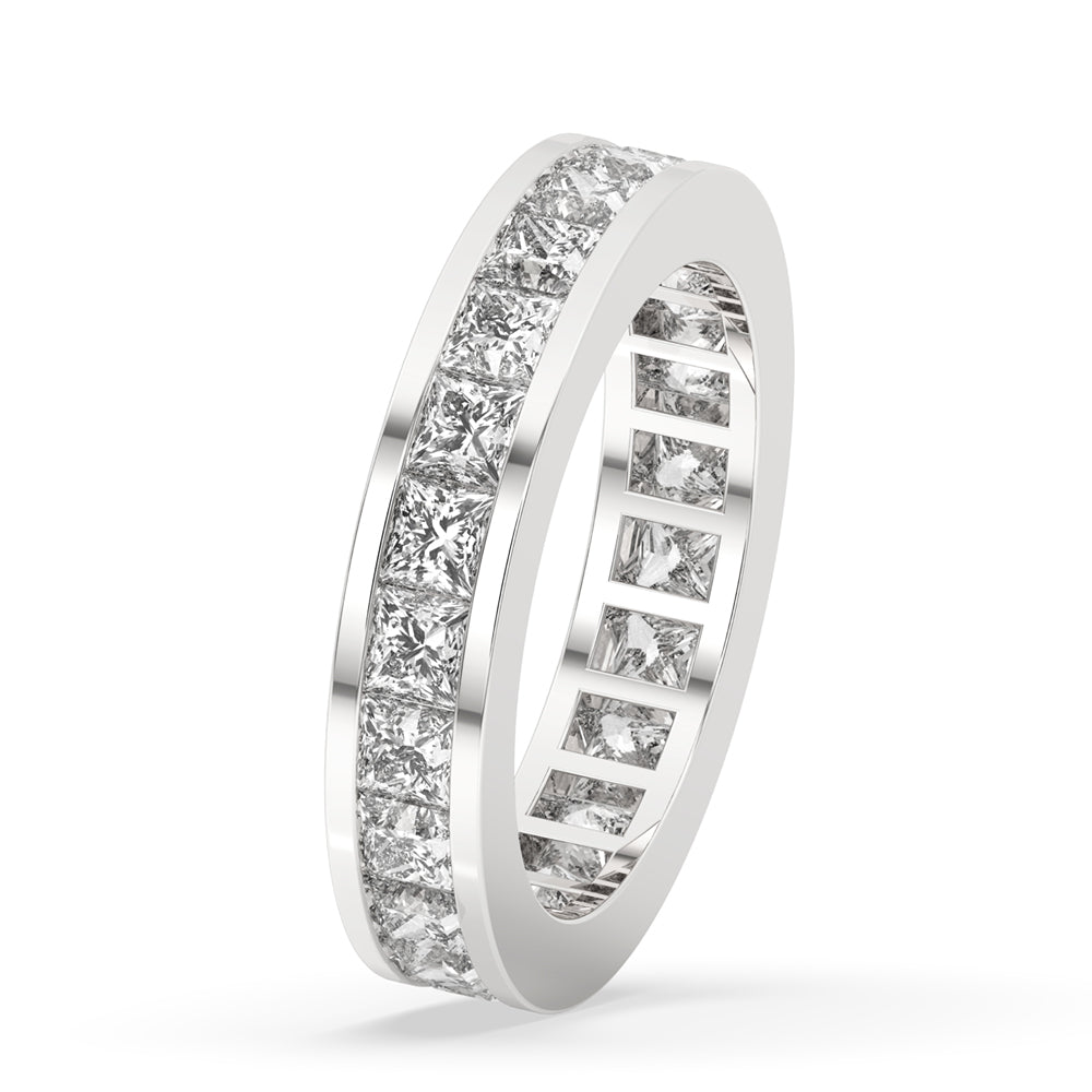 Channel Set Wedding Band - Princess Cut Diamond Imagen secundaria del producto