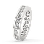 Channel Set Wedding Band - Princess Cut Diamond