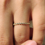 Yellow Diamond Wedding Band With Round Cut