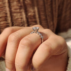 Round Brilliant Cut Diamond Ring With Round Cut Side Stones