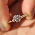 White Gold Round Diamond Bezel Setting Engagement Ring