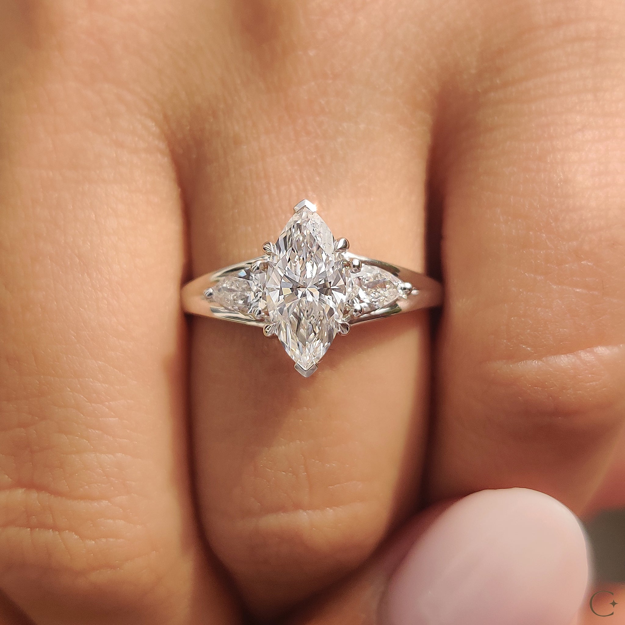 Marquise And Pear Diamond Ring Secondary image
