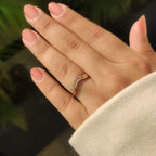 Bezel Set Curved Gold Wedding Band