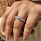 Lab Grown Oval Half Eternity Band
