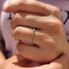 Eternity Round Cut Green Diamond Band