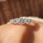 5 Stone Wedding Band With Round Cut Diamond