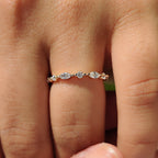 3/4 Eternity Marquise And Round Wedding Band