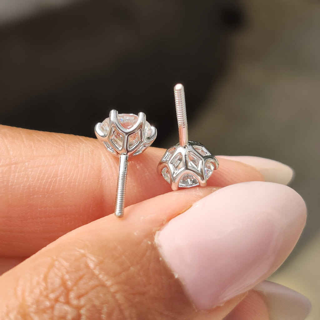 Stud Round Cut Diamond Earrings