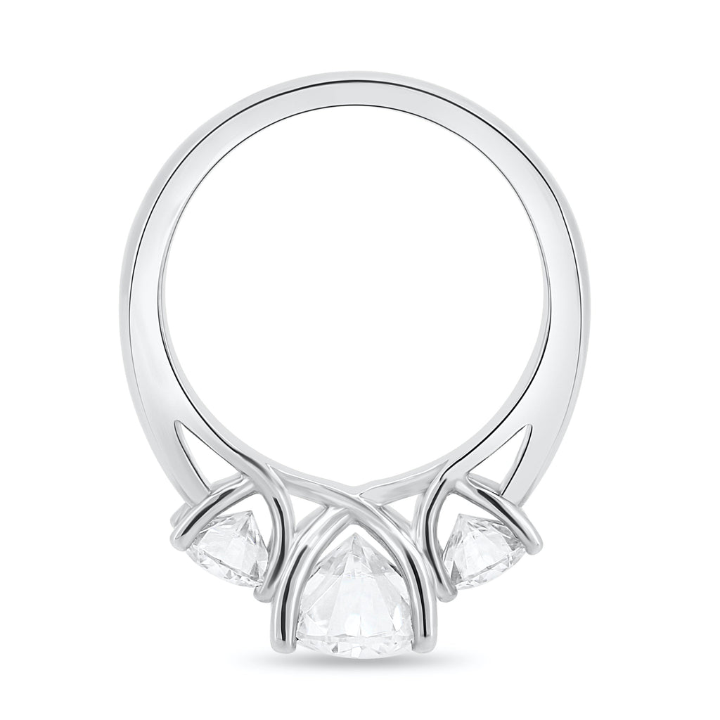 1.91 CT Oval Cut Moissanite Three Stone Engagement Ring