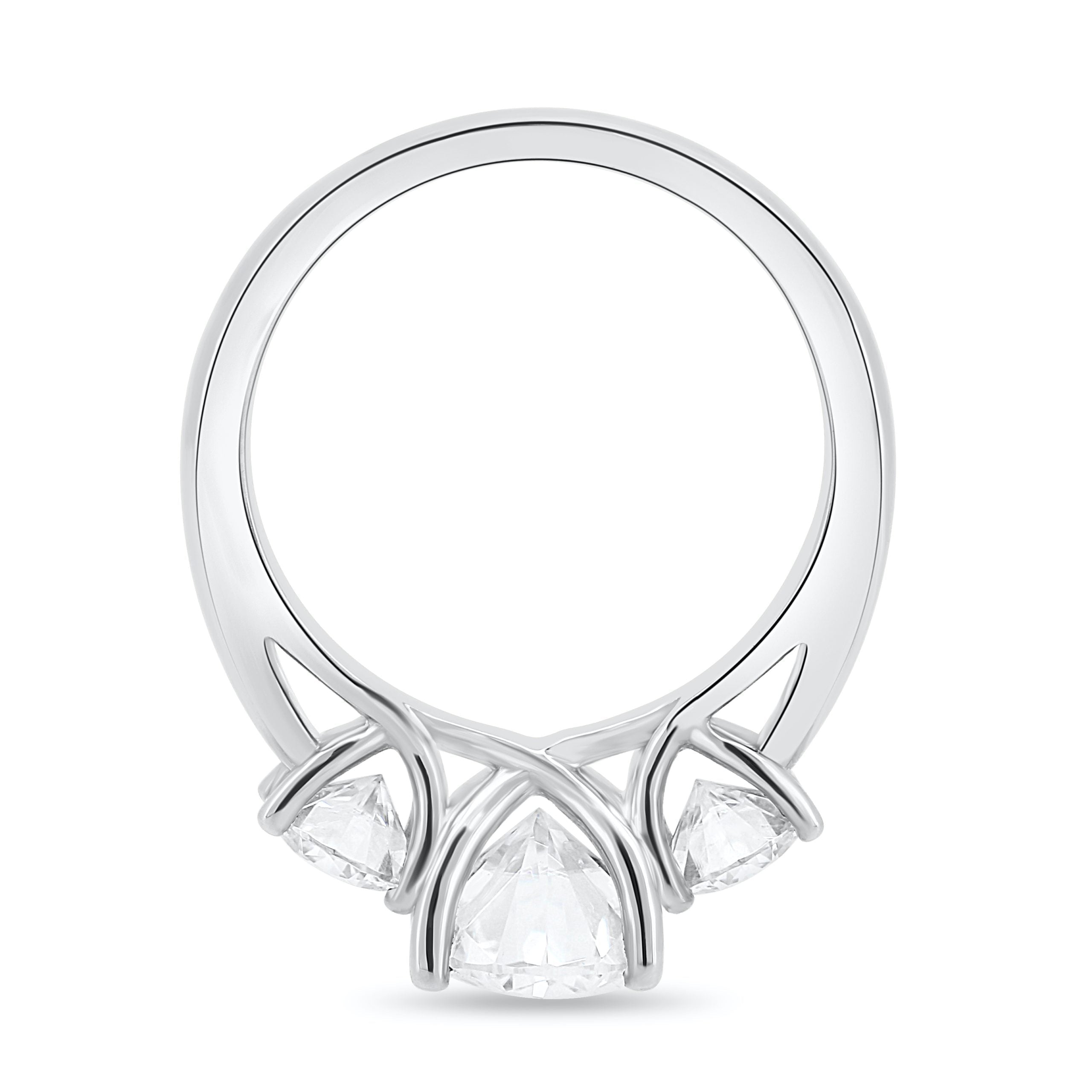 1.91 CT Oval Cut Moissanite Three Stone Engagement Ring