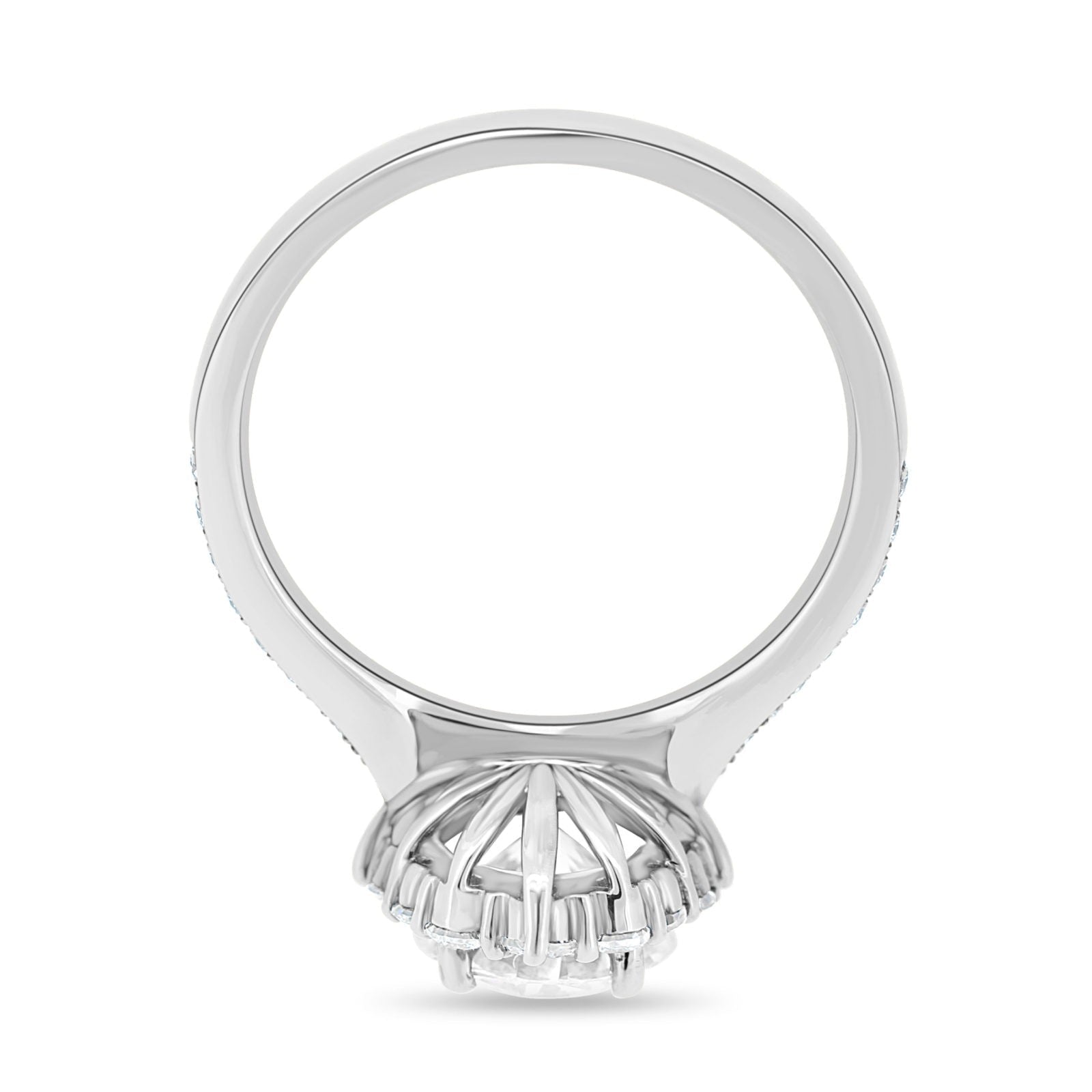 1.35 CT Round Cut Halo Style Moissanite Engagement Ring