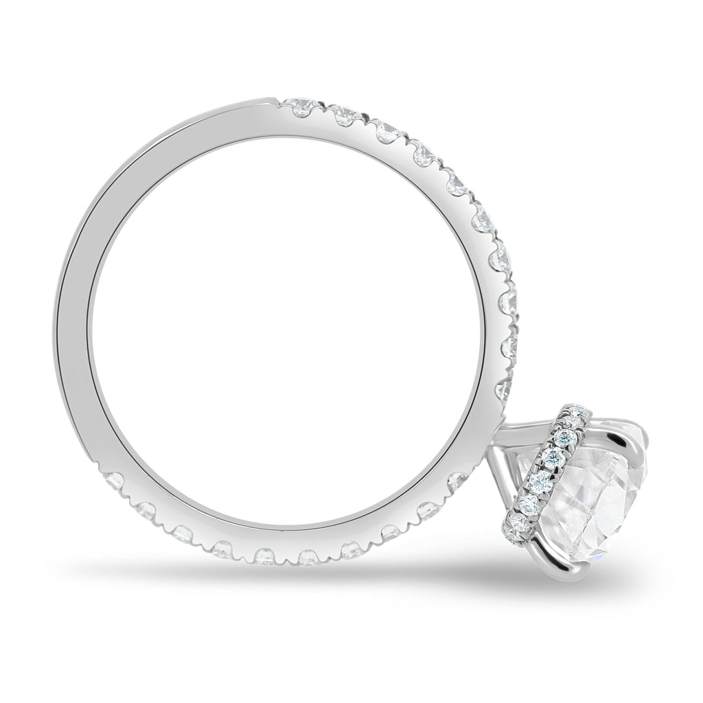 1.80 - 3.80 CT Pear Moissanite Pave Engagement Ring
