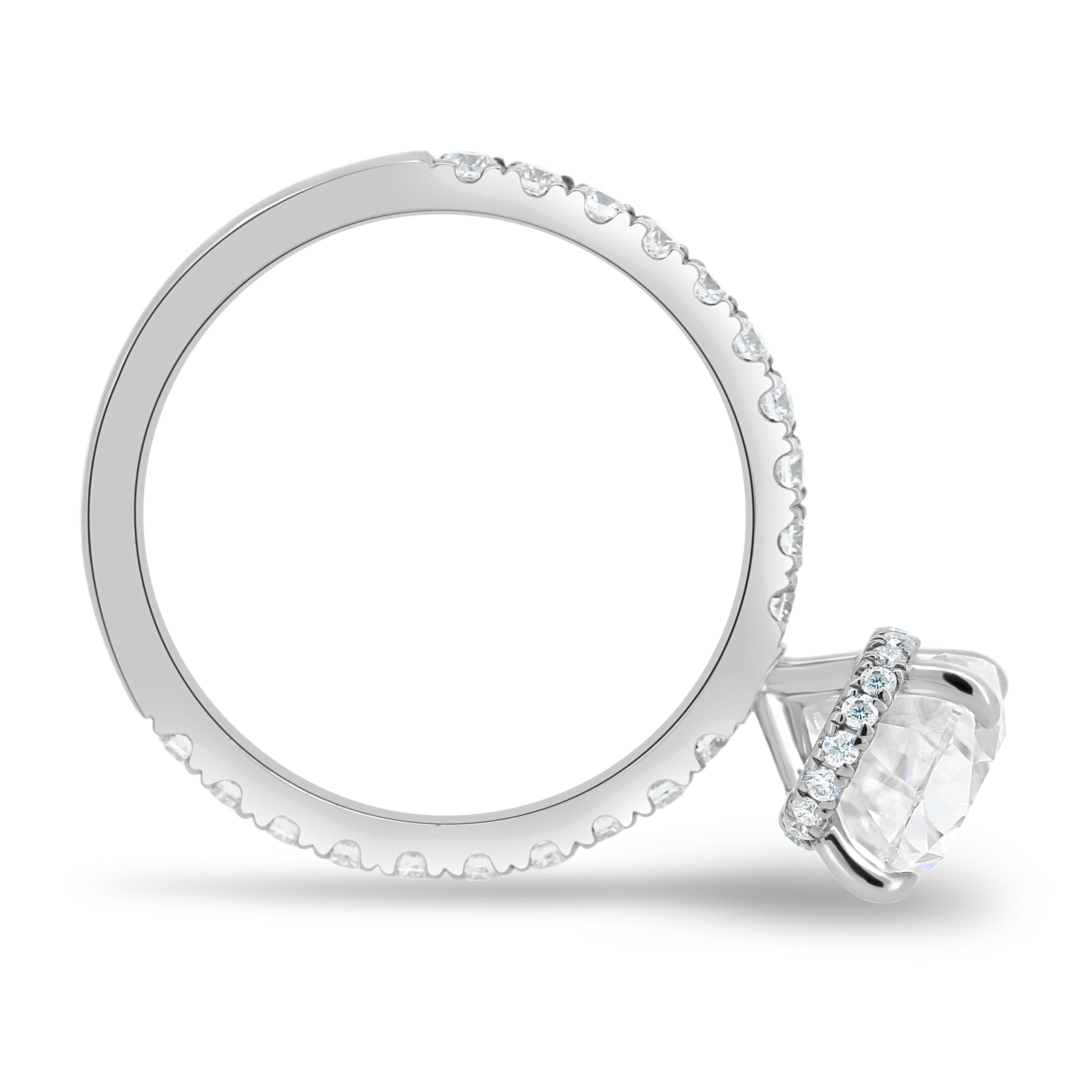 1.80 - 3.80 CT Pear Moissanite Pave Engagement Ring