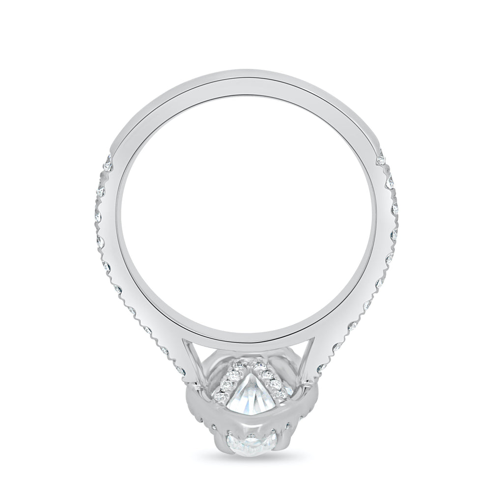 1.60 CT Marquise Cut Moissanite Halo Engagement Ring