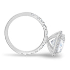 2.50 CT Cushion Moissanite Halo Pave Setting Engagement Ring