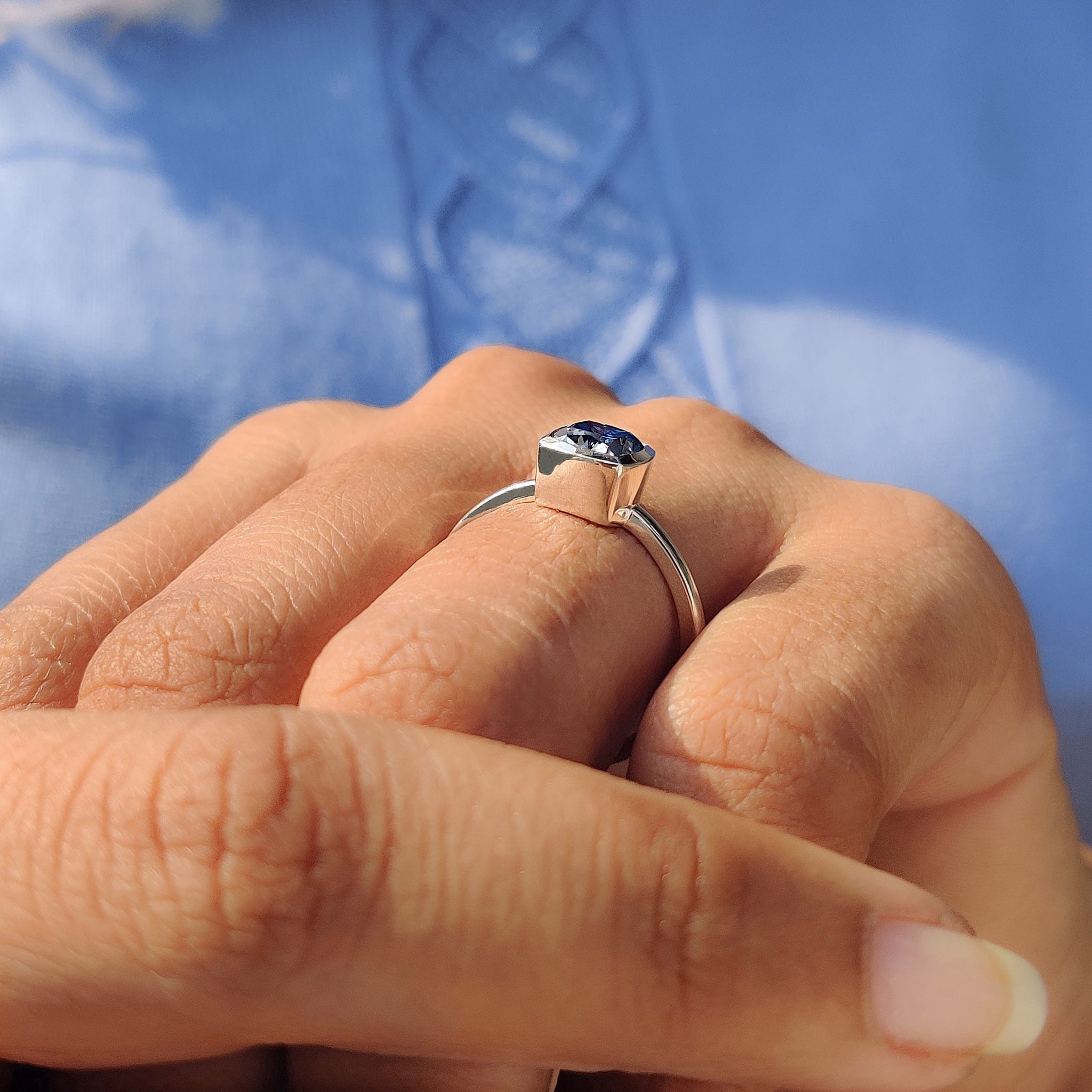 Cushion Solitaire Ring With Bezel Style Secondary image