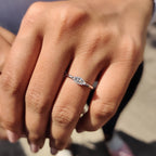 Round Side Stone With East West Marquise Ring
